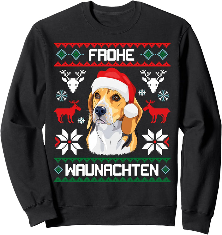 Beagle Frohe Waunachten Weihnachten Xmas Hund Sweatshirt