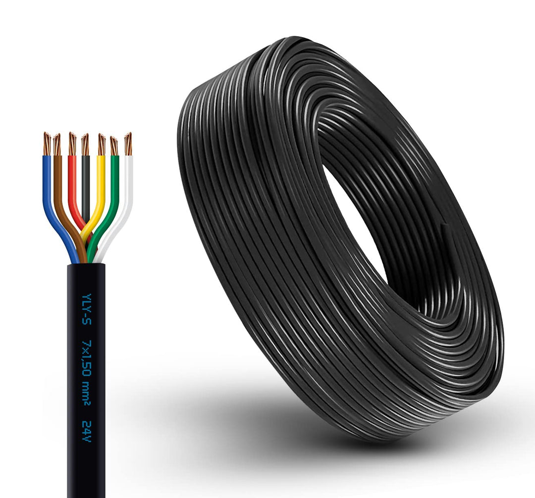 AUTOLIGHT 24 Fahrzeugkabel 7 adrig Fahrzeugleitung mit Kabelquerschnitt 7X 1,5mm² Kabel Anhänger KFZ