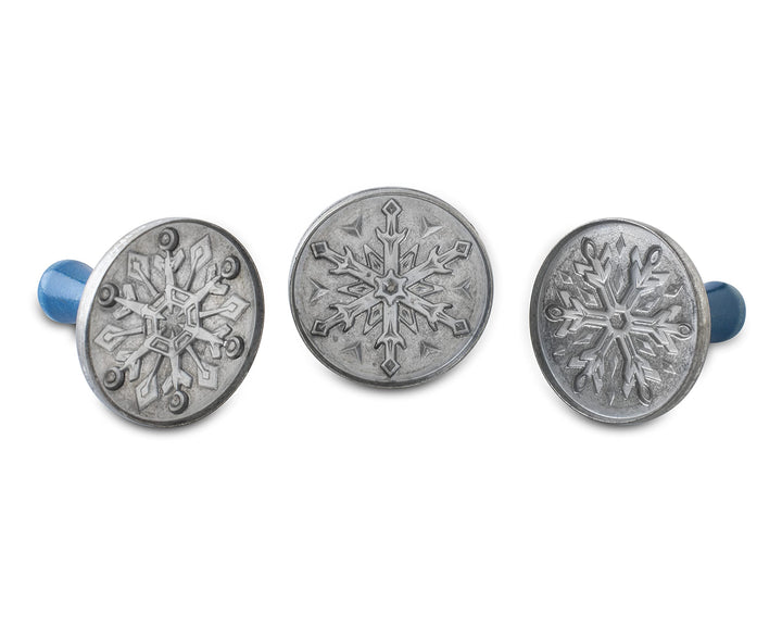 Nordic Ware Schneeflocke Cookie Stamps (3er Set), stabiles Aluminiumguss-Keksstempel-Set, Cookie Pre