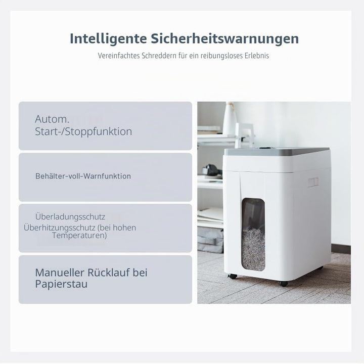 Aktenvernichter Automatischer Einzug Professionell: P5 Mikroschnitt 400 Blatt Profi Schredder für Pa