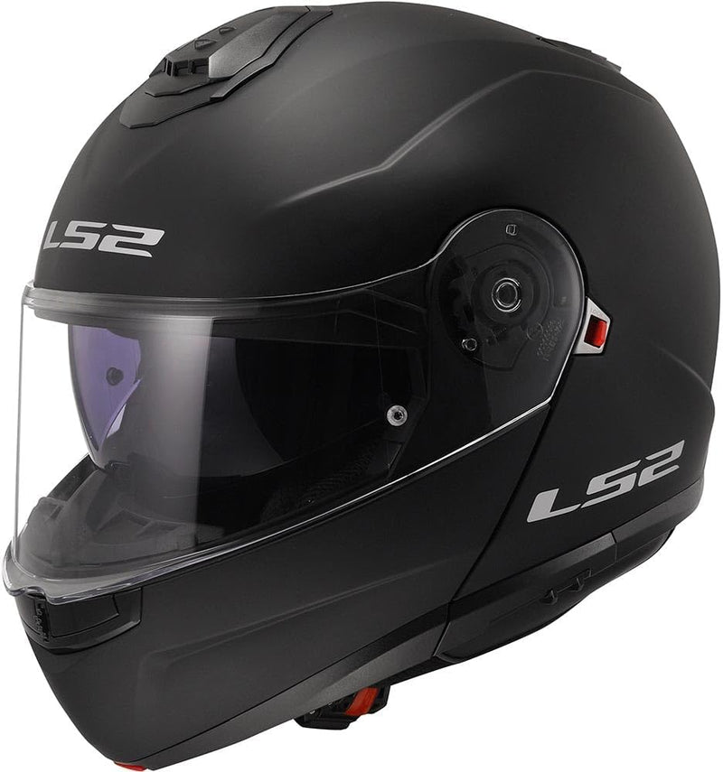 LS2, klapphelme moto STROBE II matt black, XS Matt-schwarz XS, Matt-schwarz XS