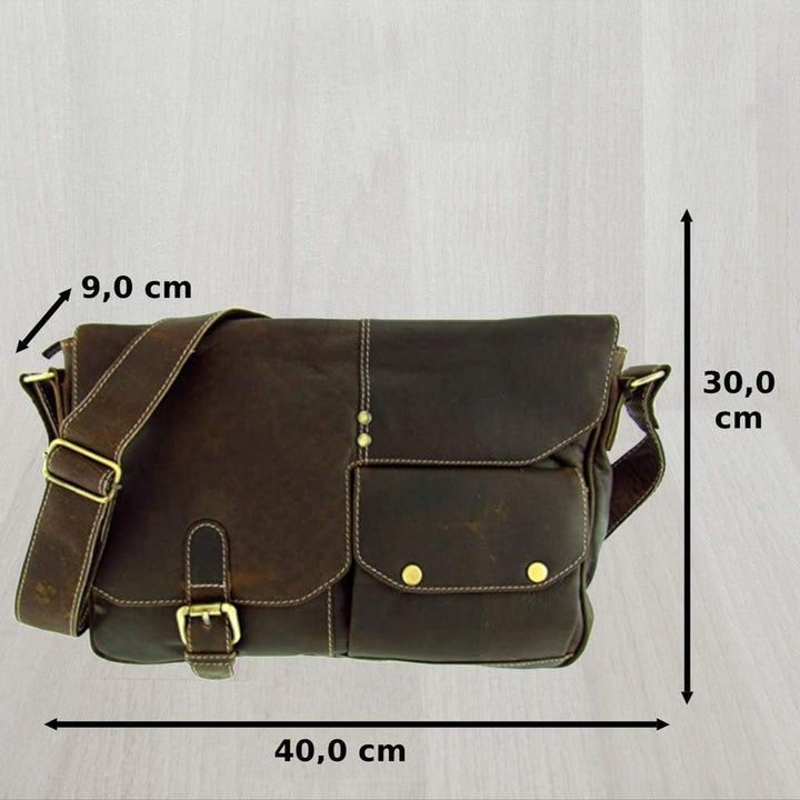 Grosse Wasserbüffel Leder Aktentasche Lehrertasche Vintage Look in 3 Grössen zur Wahl (Tasche Grö. X