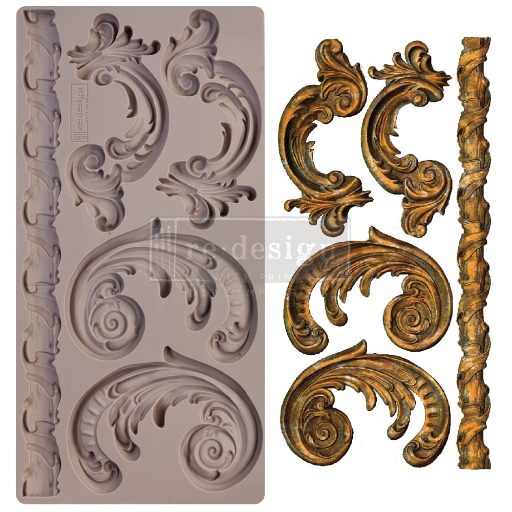 Redesign With Prima 655350654603 Lilian Scrolls Clay, Soap Making Molds,Pottery & Modeling Clays, Si
