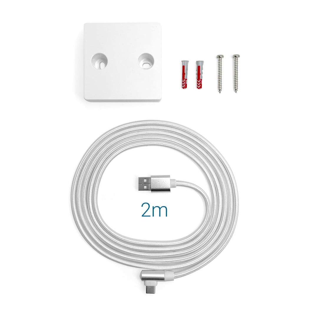 Wandhalterung für wetteronline home (ab 2. Generation), komplettes Wandmontage-Set mit Kabel, Schrau