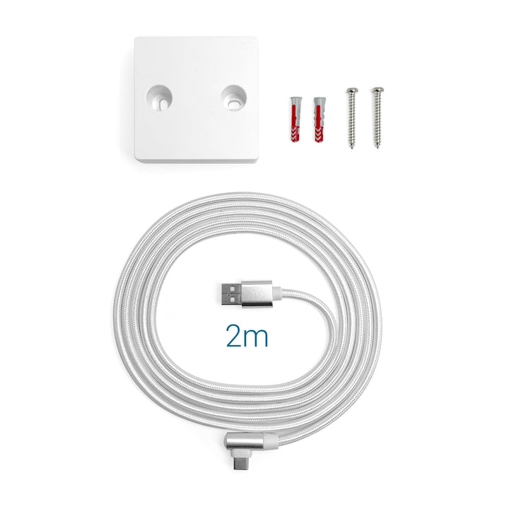 Wandhalterung für wetteronline home (ab 2. Generation), komplettes Wandmontage-Set mit Kabel, Schrau