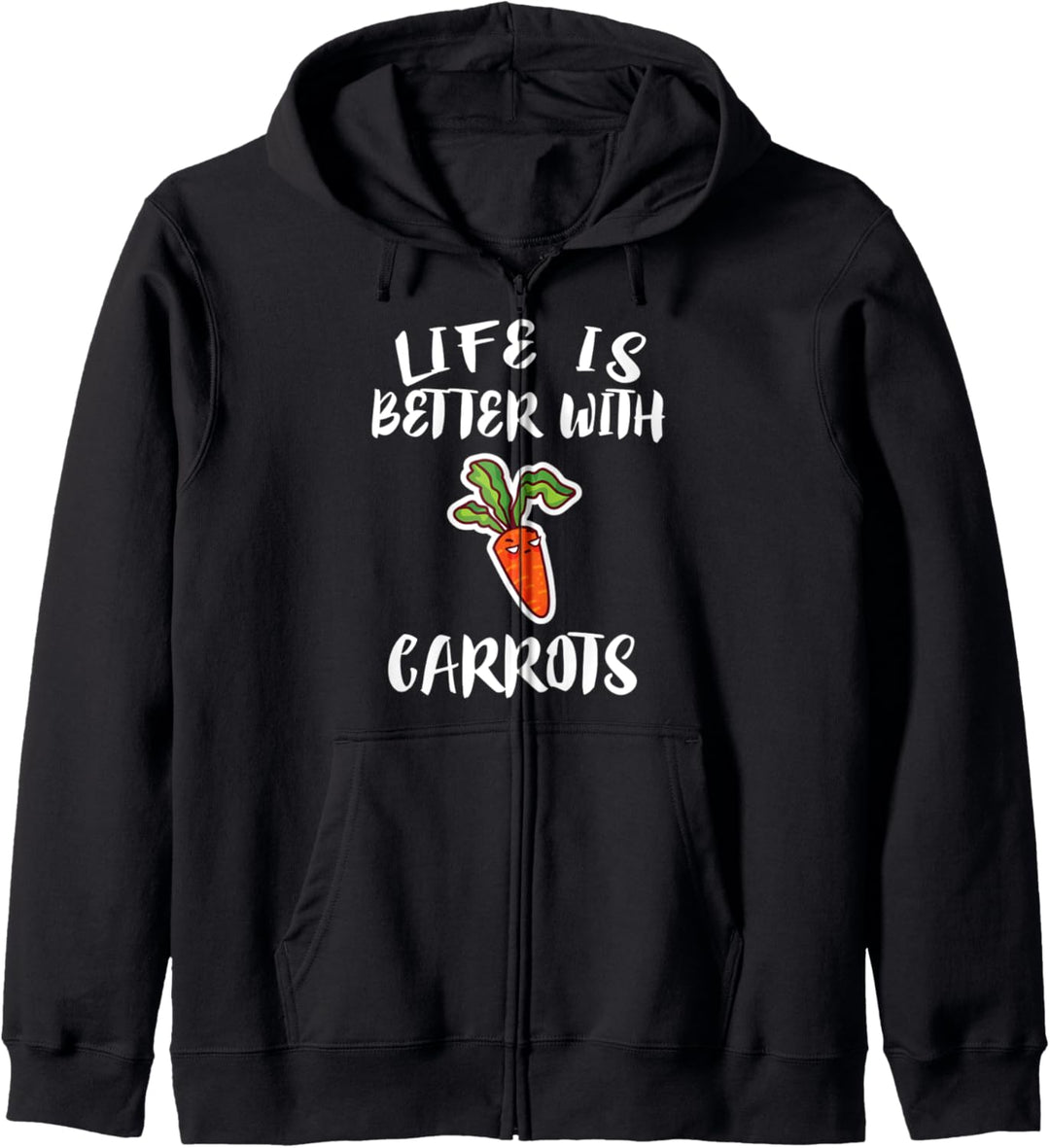Life Is Better With Carrots Vegan Vegetable Gift Kapuzenjacke