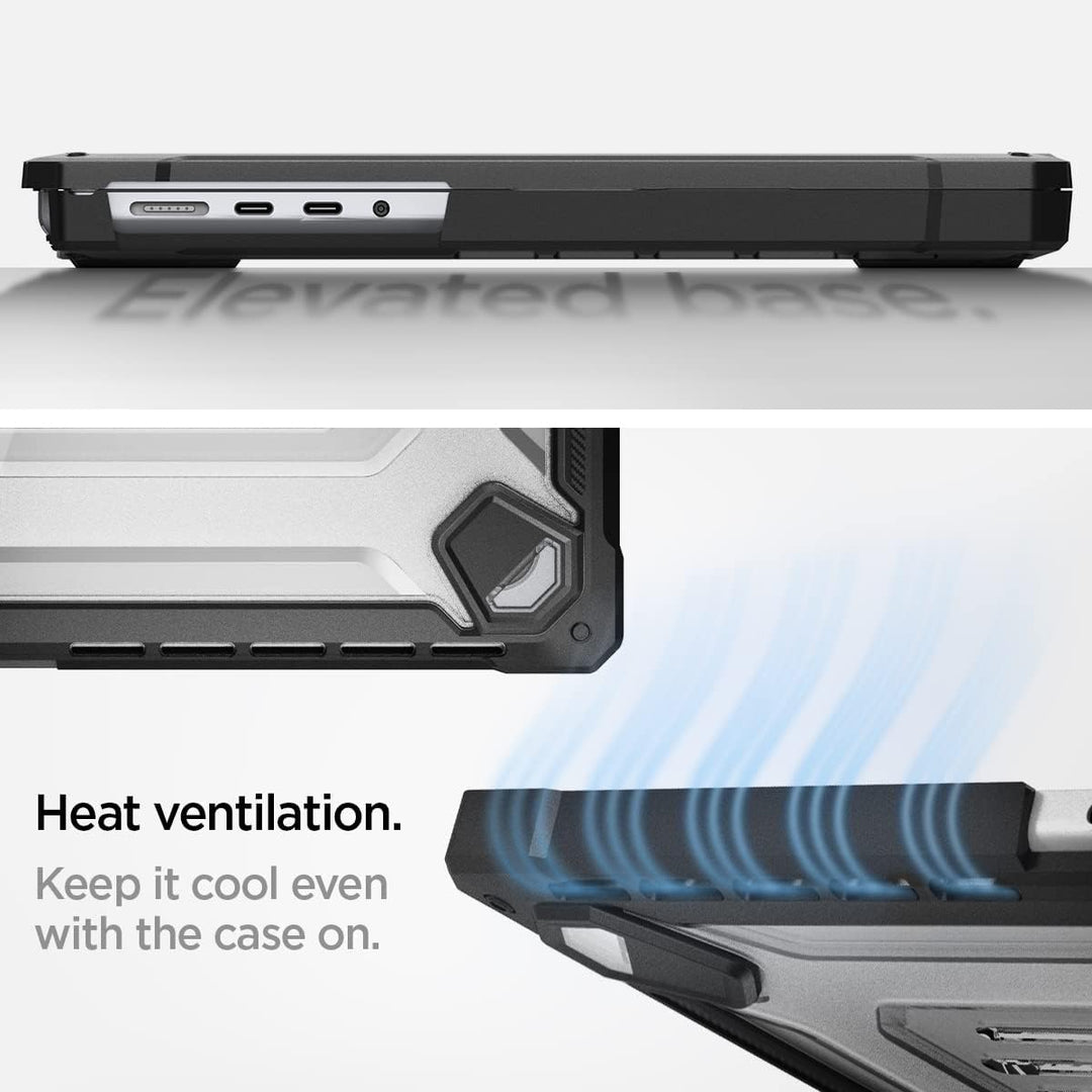 Spigen Rugged Armor Hülle MacBook Pro 14" Zoll Case Kompatibel mit M3 / M3 Pro / M3 Max / M2 Pro / M