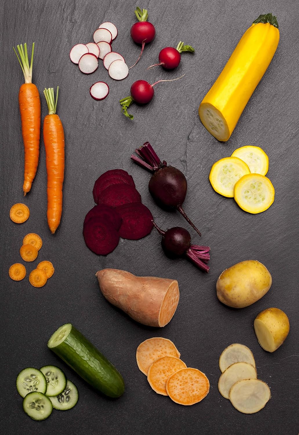 Microplane Profi Gemüsehobel für Kartoffel, Karotte, Gurke, Zucchini und Rote Bete in Schwarz mit Ed