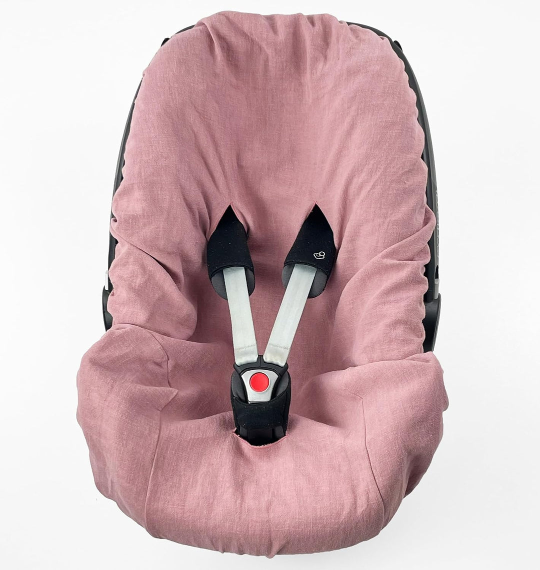 100% LEINEN Bezug für Babyschale Leinenbezug Schonbezug Babyschalenbezug Sommerbezug ROSA LEINEN ros