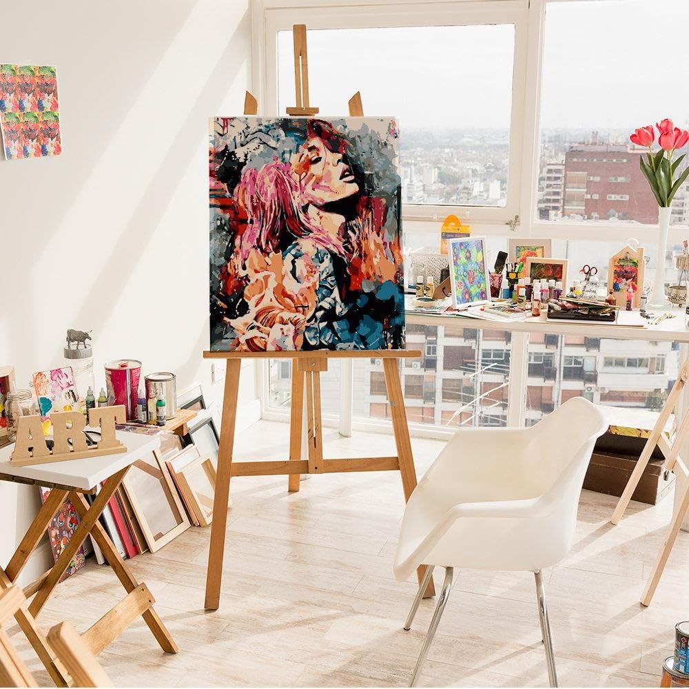 Artnapi Malen nach Zahlen Erwachsene mit Rahmen | DIY Handgemalt | Aquarell-Porträt | Kit für Anfäng