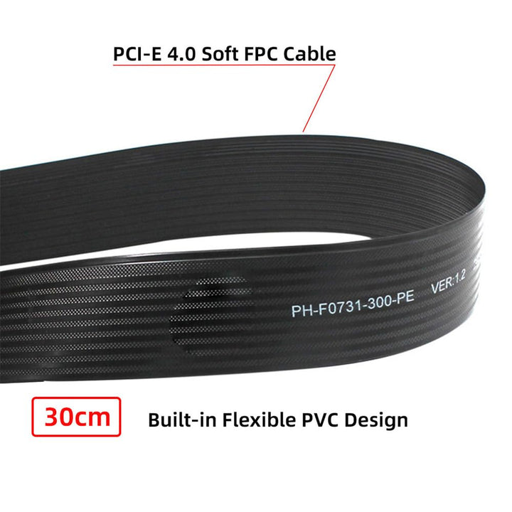 cablecc PCI-E 4.0 NVME NGFF M-Key Stecker auf Buchse, Verlängerung, 30 cm, rechtwinklig, Typ PCI-Exp
