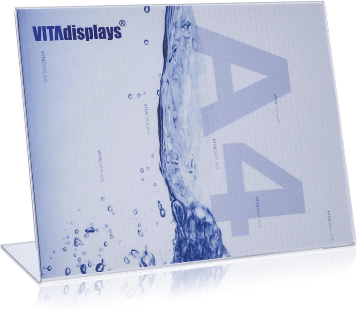 10x VITAdisplays® L-Aufsteller DIN A4 Querformat/Tischaufsteller/L-Ständer/Plakataufsteller/Werbeauf