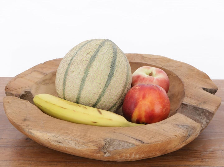 GURU SHOP Schwere Obstschale, Holzschale Dekoobjekt aus Wurzelholz - Modell 4, Braun, 8x32x35 cm, Sc