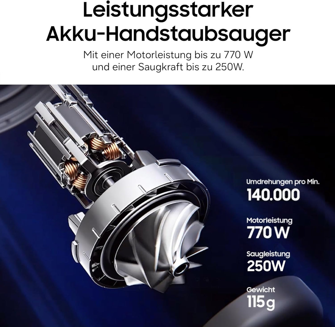 Samsung VS70H25XLG/WD Jet 85S PetPRO Akku-Staubsauger, Kabelloser leistungsstarker Handstaubsauger o