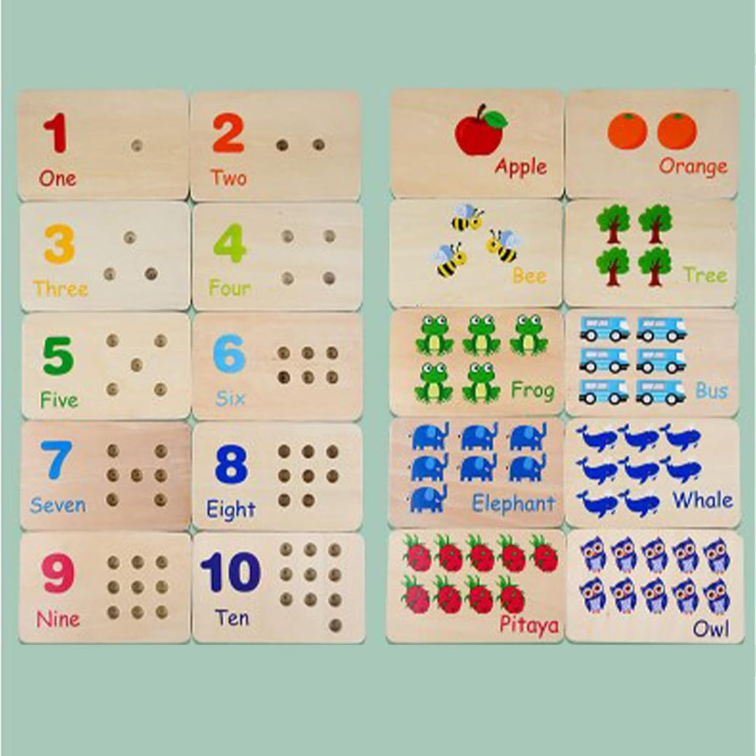 Montessori Spielzeug, Verschiedene Zahlen und Farben, Kinderspielzeug mit Aufbewahrungsbox, Geschenk