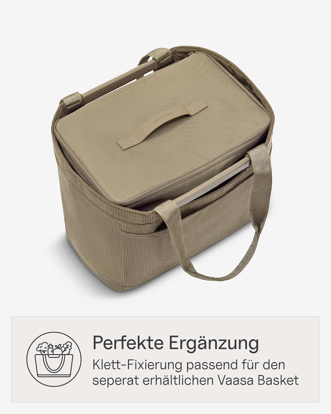 Kapten & Son Vaasa Cooling Inlay Large Khaki | 25L Thermotasche aus recyceltem PET für Shopping Bask