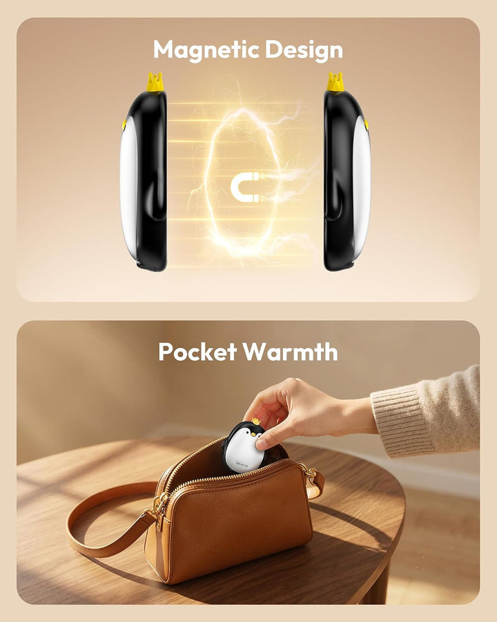 Gaiatop Handwärmer Elektrisch, 2er-Pack 3 Heizmodi Magnetisch Tragbar Taschenwärmer Wiederverwendbar