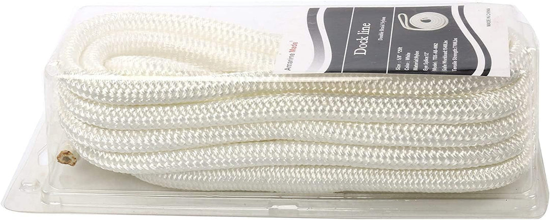 FreeTec 2tlg Bootsseil Boot Fenderleine Nylon Dockline Festmacherleine Fenderseil mit Auge 12mm Durc