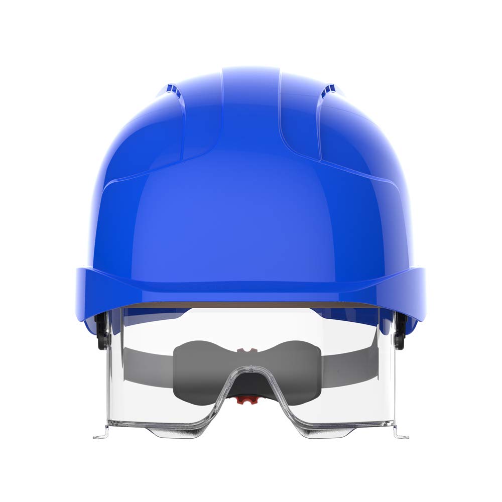 JSP EVO VISTAlens Sicherheitshelm mit integrierter Schutzbrille JSP AMB170-006-F00, Blau/Blau (280-E