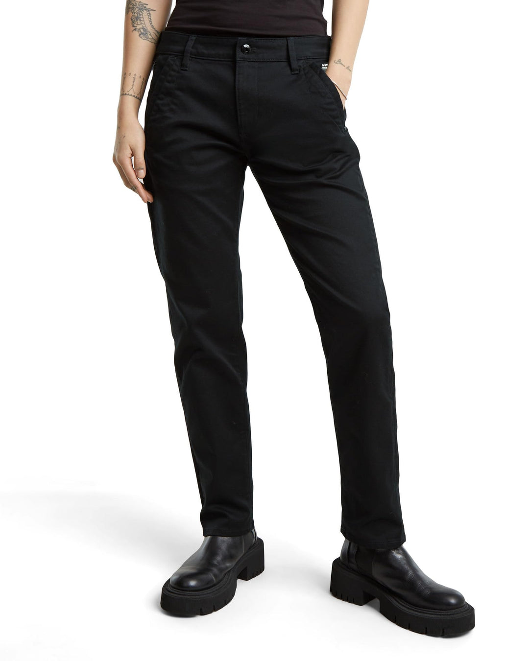 G-STAR Damen Kate Boyfriend Chino 23W / 30L Schwarz (Dk Black D25257-c105-6484), 23W / 30L Schwarz (