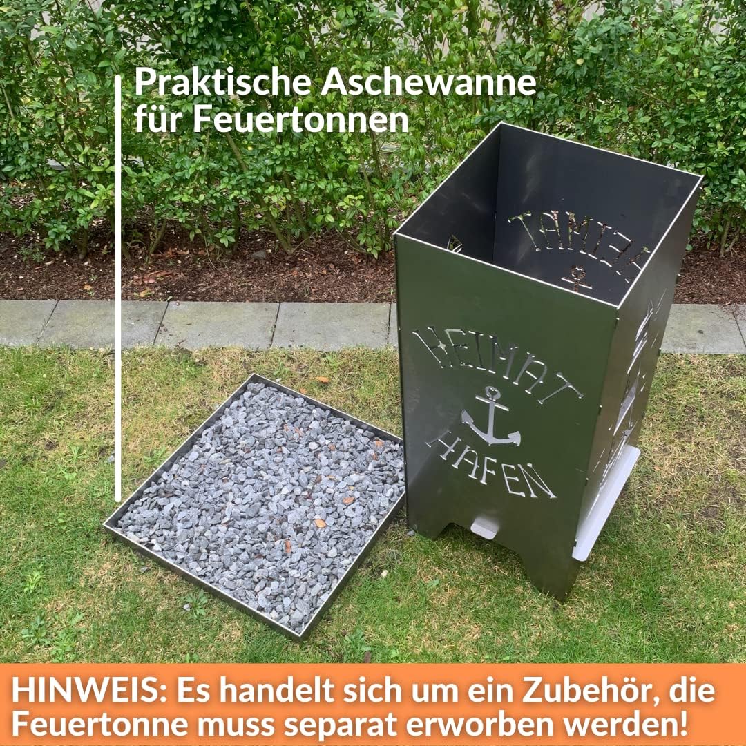 Aschewanne für 78cm Feuertonne | Zubehör für Feuertonnen | Robust & Aus Hochwertigem Stahl | Aschewa
