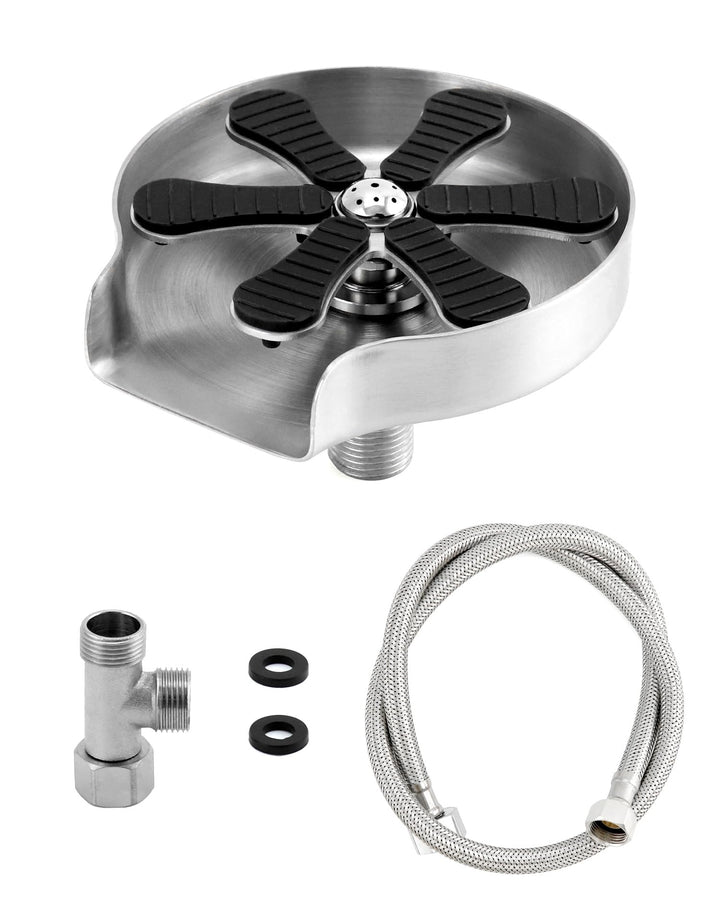 QWORK® 304 Edelstahl Gläserspüler, Automatische Glasspüler, Cupwasher, Glass Rinser, für Küchenspüle