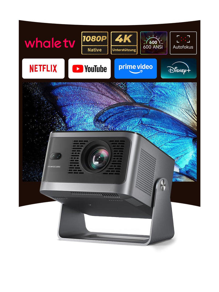Magcubic Mini Beamer 4K,Native 1080P【Compatible with Netflix 】 600 ANSI | Mini Beamer Android 13 WiF