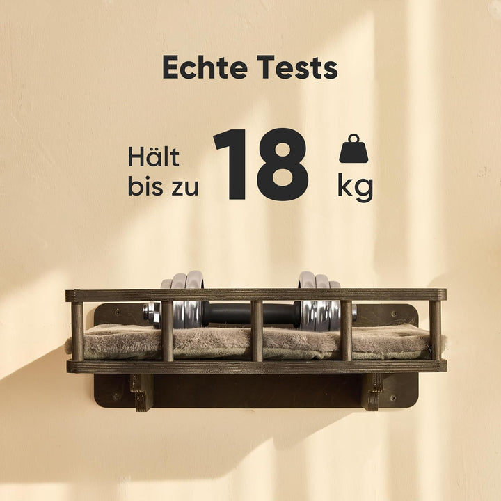FUKUMARU Kletterwand Katzen-Set, 4 in 1 stabiles Wandmöbel aus mehrschichtigem Holz mit Hängematte,
