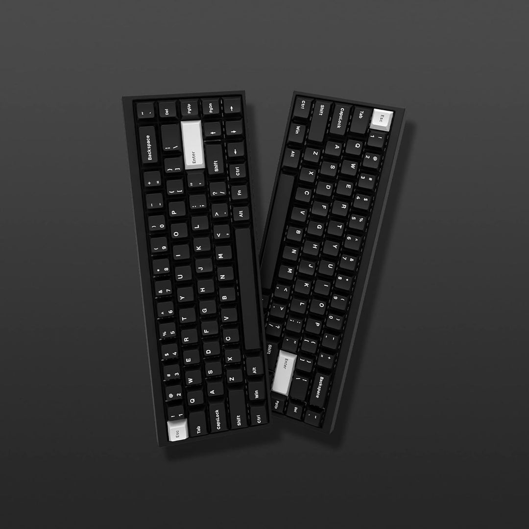 WOB Keycaps 168 Tasten, Double Shot PBT Custom Keycap Set, Minimalistischer Stil Weiss auf Schwarz C