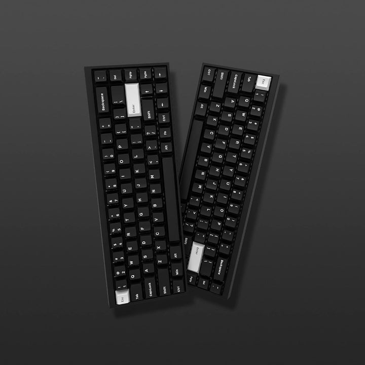 WOB Keycaps 168 Tasten, Double Shot PBT Custom Keycap Set, Minimalistischer Stil Weiss auf Schwarz C