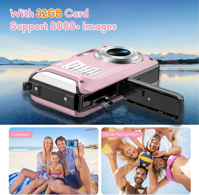 Unterwasserkamera Yixinxin 4K Digitalkamera wasserdichte 56MP Autofokus wasserdichte Kamera Fotokame