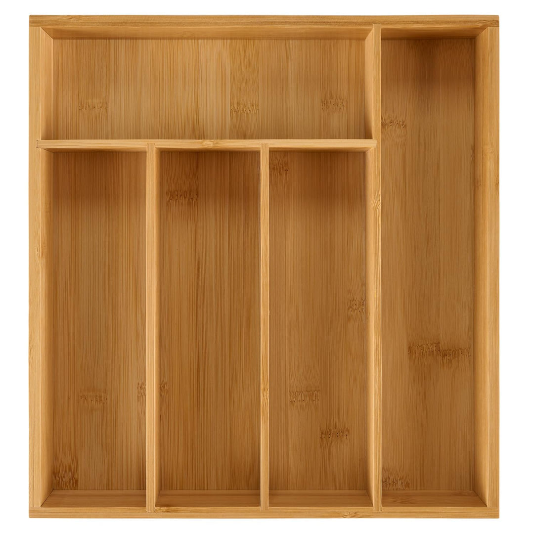 Blumtal Besteckkasten aus 100% Bambus - Schubladentrenner Küche mit 5 Fächern - Küchen Organizer Bam