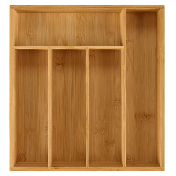 Blumtal Besteckkasten aus 100% Bambus - Schubladentrenner Küche mit 5 Fächern - Küchen Organizer Bam