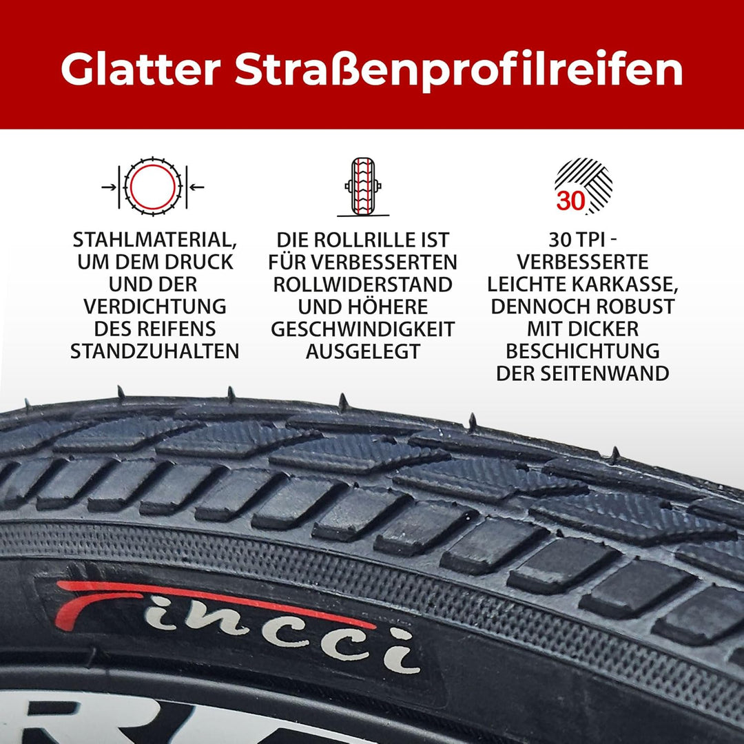 Fincci Reifen 26 x 1.50 Zoll - Slick Fahrradreifen 40-559 für Sport Rennrad Mountain MTB Hybrid Fahr