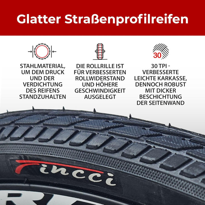 Fincci Reifen 26 x 1.50 Zoll - Slick Fahrradreifen 40-559 für Sport Rennrad Mountain MTB Hybrid Fahr