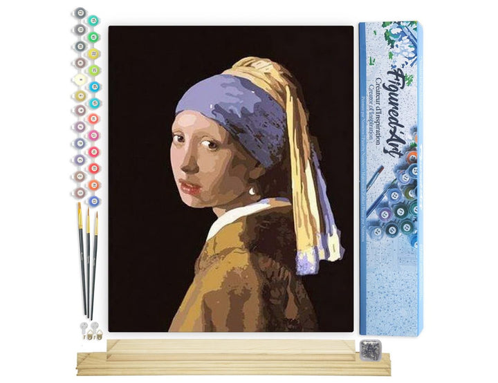 Figured'Art Malen Nach Zahlen Erwachsene Mit Rahmen Vermeer - Mädchen mit dem Perlenohrring - Paint