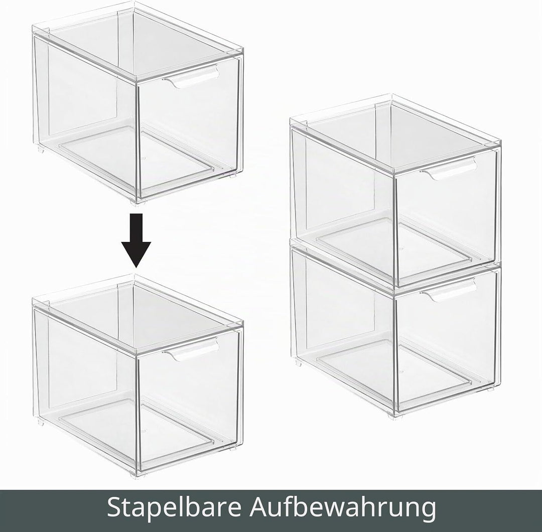 mDesign Kosmetikorganizer – stapelbare Schubladenbox aus Kunststoff – praktische Box zur Aufbewahrun