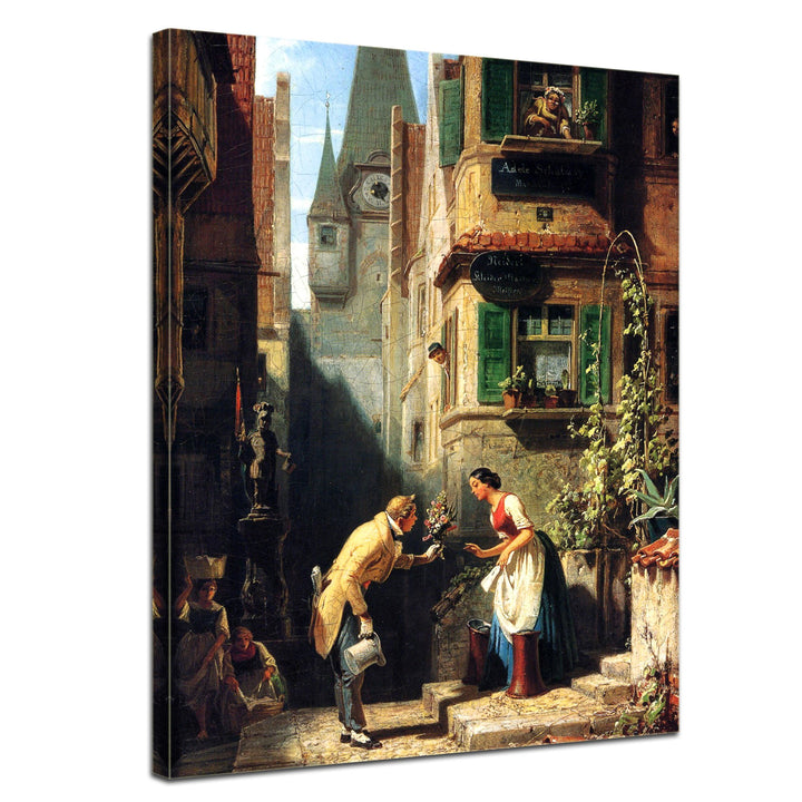 Bilderdepot24 Bild auf Leinwand | Carl Spitzweg Der ewige Hochzeiter in 60x80 cm als Wandbild | Wand