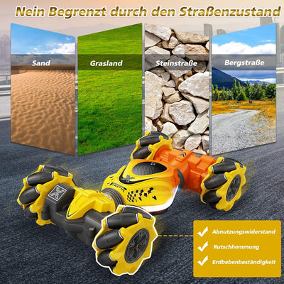 Pristar Ferngesteuertes Auto mit Handsteuerung, 2,4 GHz RC Twist Stunt Car 360° Handgeführtes Stunt-