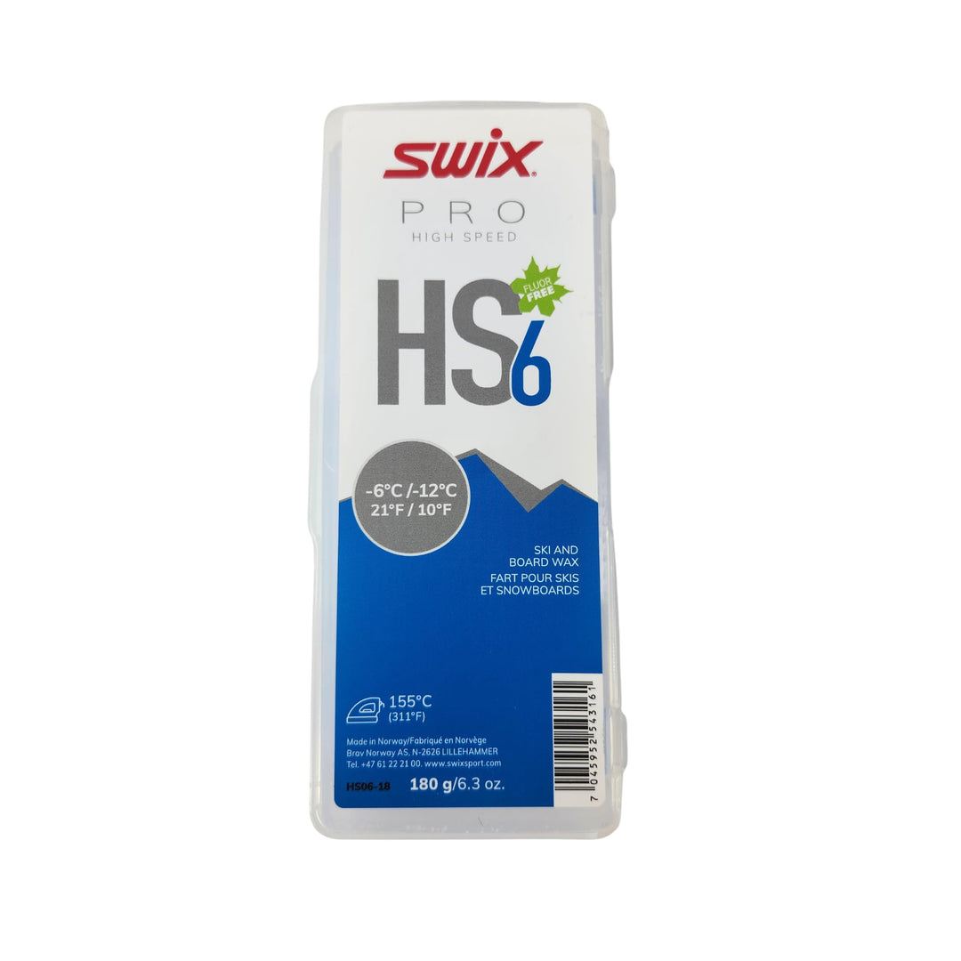 Swix 180g HS6 Blue -6°C / -12°C Ski Wachs