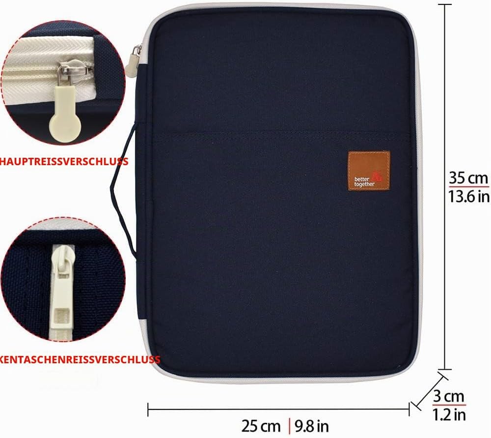 A4 Dokumententaschen Ausweistaschen Laptop Case Reiseorganizer mit Reissverschluss Lagerung Messenge