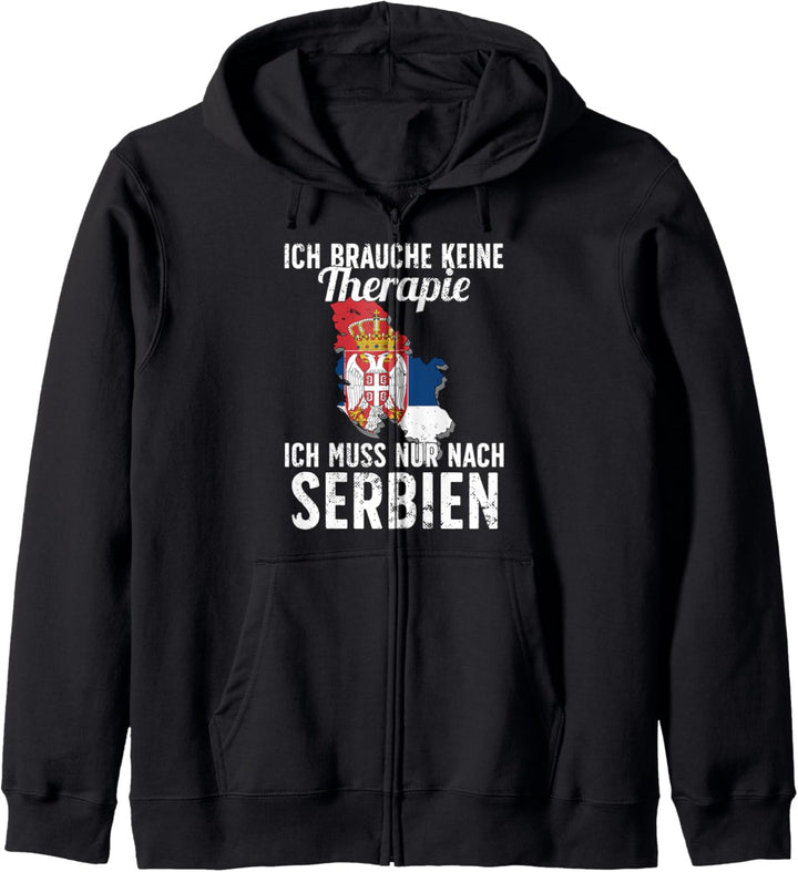 Serbische Flagge I Serbien Urlaub I Serbien Kapuzenjacke