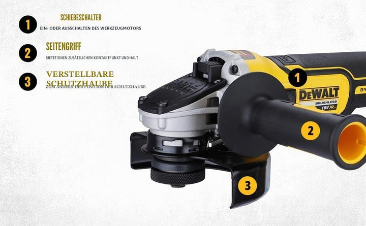 Dewalt Winkelschleifer, DCG405N, 18 V, XR, Bürstenlos, 125 mm (nur Korpus) Abgewinkelt, Abgewinkelt