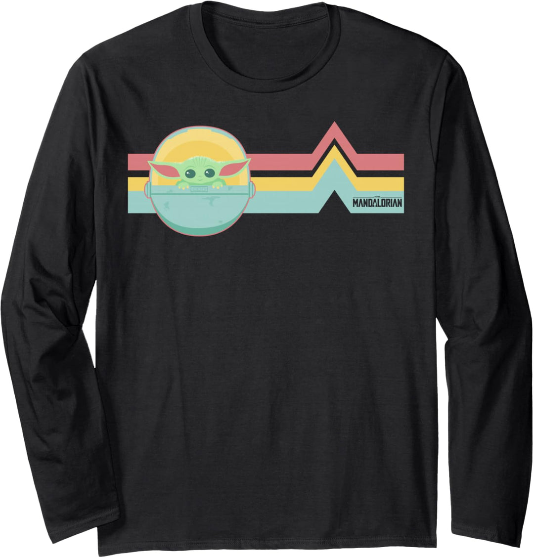 Star Wars The Mandalorian The Child Retro Rainbow Cartoon Langarmshirt
