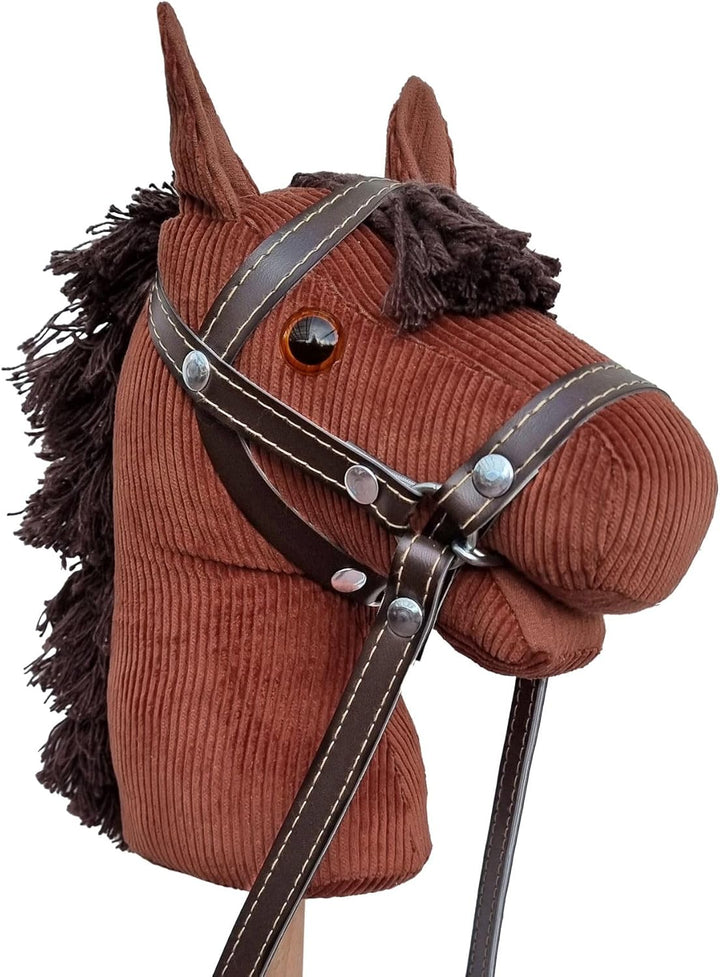 Erst-Holz Steckenpferd Hobby Horsing Holzpferd Farbe Dunkel 96-332