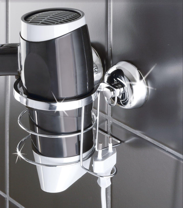 WENKO 18242100 Magic-Loc Haartrocknerhalter Grosseto - Befestigen ohne bohren, Edelstahl rostfrei, 1