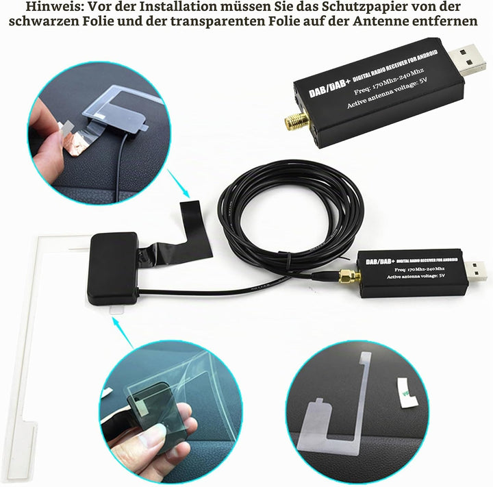 Rimoody DAB DAB+ Auto Empfänger Adapter DAB Antenne Digital für Autoradio Empfänger Adapter mit Ante