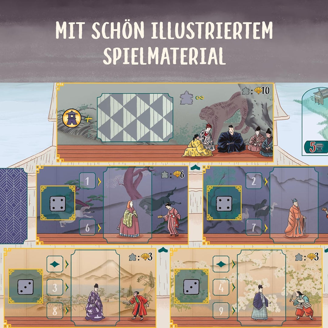 KOSMOS 683948 Die weisse Burg, Am Hof des Daiymo, Strategiespiel mit besonderem Würfel-Mechanismus,