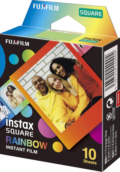 instax SQ1 Kameratasche Gletscherblau & INSTAX Square Sofortbildfilm Rainbow Border, 10er Packung