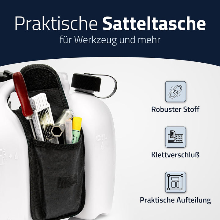 hünersdorff 804962 PROFI Doppelkanister / Kombikanister für Kraftstoff und Öl mit Satteltasche und z